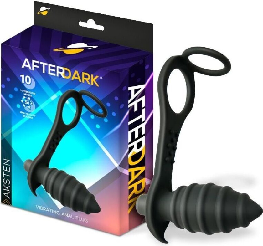 Aksten vibrerende analplugg med penisring