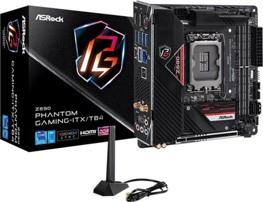 Z690 Phantom Gaming-ITX/TB4 Hovedkort - Intel Z690 - Intel LGA1700 socket - DDR5 RAM - Mini-ITX
