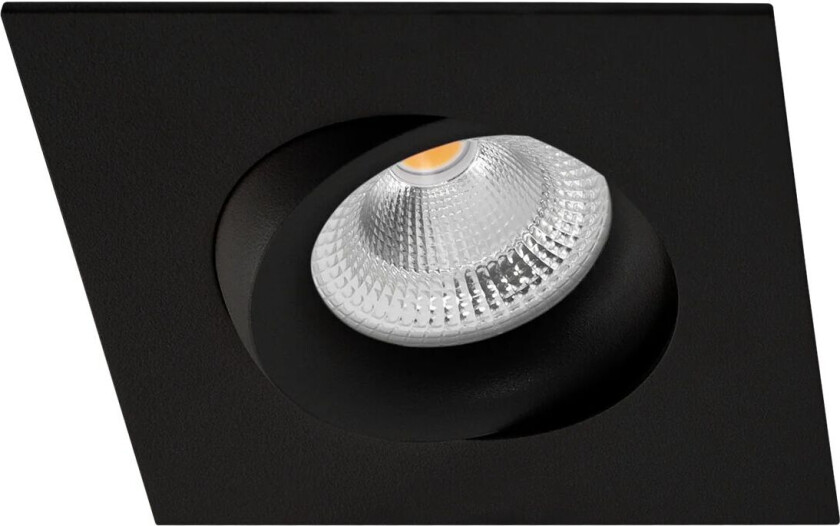 Tigrus 360° Square Rotatable lavtbyggende downlight 8W 1800-3000K Dim2Warm IP44 - Svart