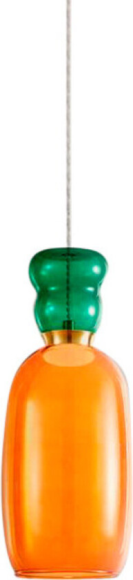 Fay LED-hengelampe, oransje/mørkegrønn