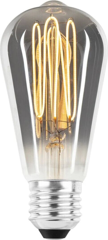 Ecolux E27 lantern ultra tynn spiral filament 4W 2700K 64 mm dimbar - Smoke