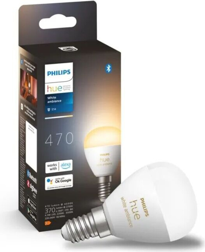 Hue P45 E14 lyspære 5,1W 2200-6500K White Ambiance