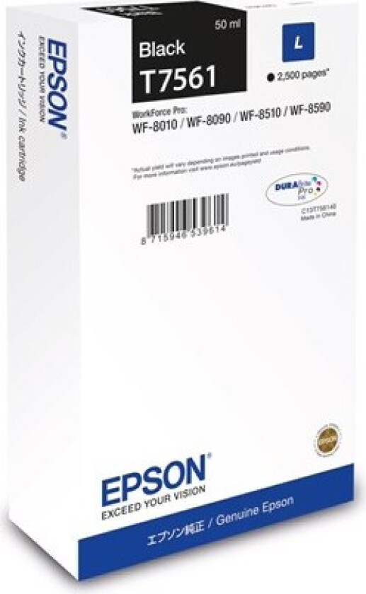 T7561 - L size - black - original - ink cartridge - Blekkpatron Svart