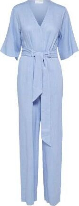 Viva 2/4 Long Linen Jumpsuit - Blue Heron 38