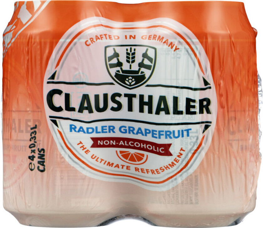 Clausthaler Radler Grapefruit 0,33lx4 boks
