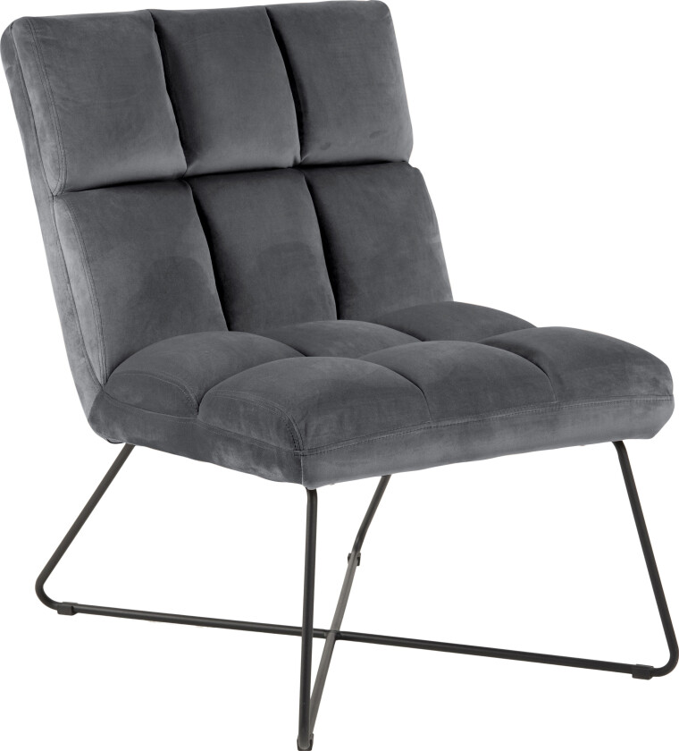 Alba lenestol , lounge stol velour grå.