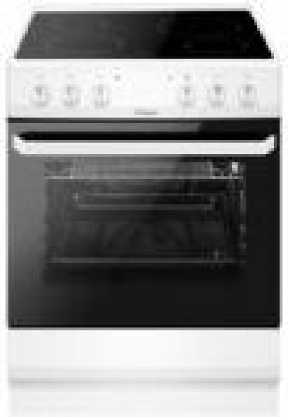 Hansa FCCW680009, Frittstående komfyr, Hvit, Rotasjon, Front, Keramisk, 4 zone(s)