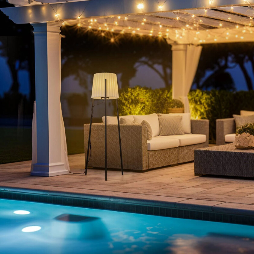 Lindby Jaimy terrasselampe, 148 cm, stativ