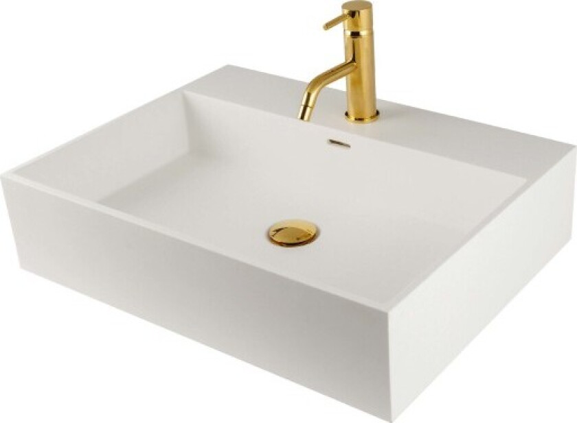 Solid Surface servant, 60 x 45 cm, hvit