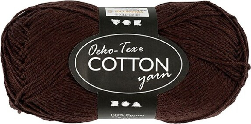 Cotton yarn Dark brown 50gr 170m