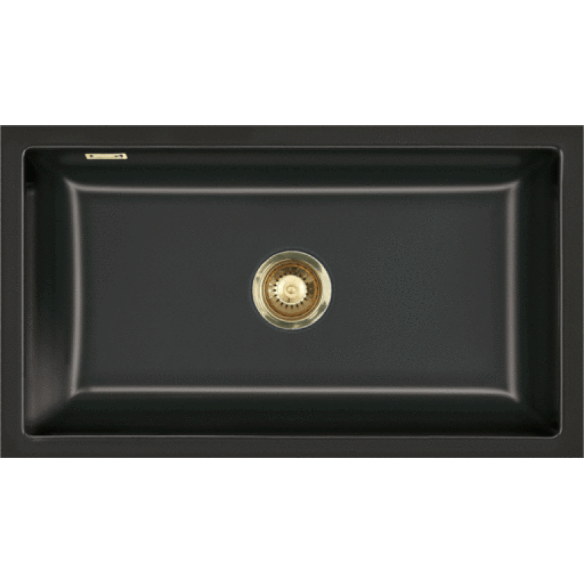 Mera 80U kjøkkenvask, 77,6x44,1 cm, blank sort