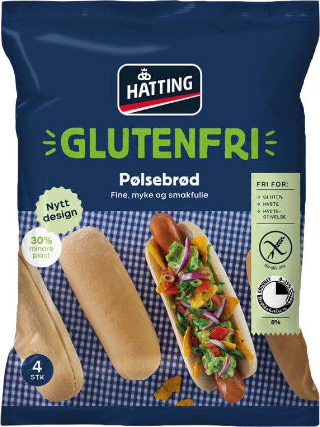 Pølsebrød glutenfri 4stk 260g