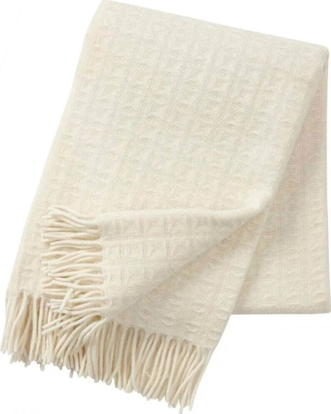 Twist pledd ull naturhvit