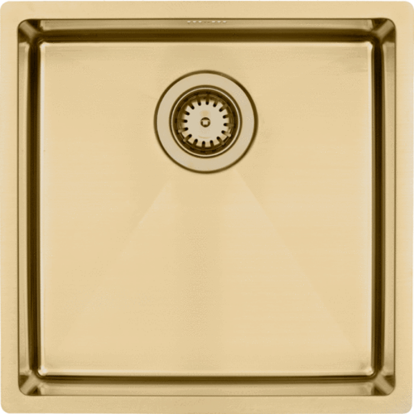 Kubus 400 Soft kjøkkenvask, 44x44 cm, messing