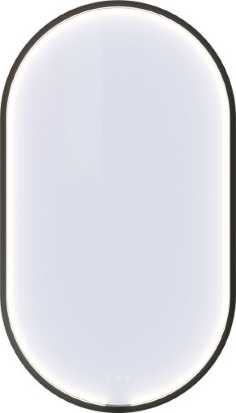 You Moon speil med lys, dæmpbar, 105x60 cm, sort