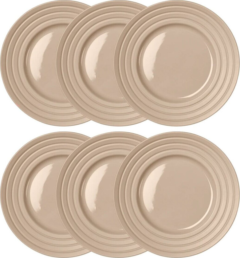 Lines tallerken Ø27 cm 6-stk. Beige