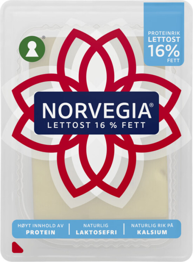 Norvegia Lett 16% skivet 150g Tine