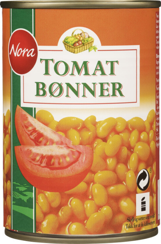 Nora Tomatbønner 425g