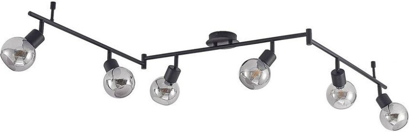 Eridia takspot, svart, 6 lyskilder, lang