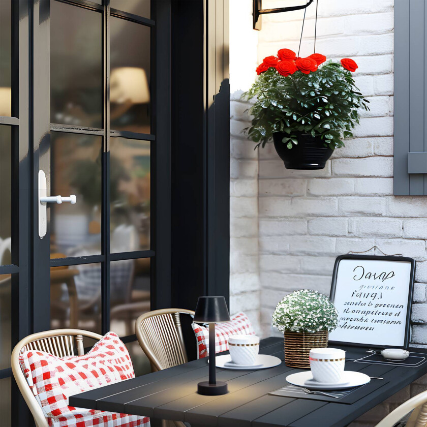 oppladbar LED-lampe Gaja, svart, USB, IP44, RGBW