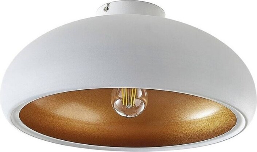 Metalltaklampe Gerwina, hvit og gull