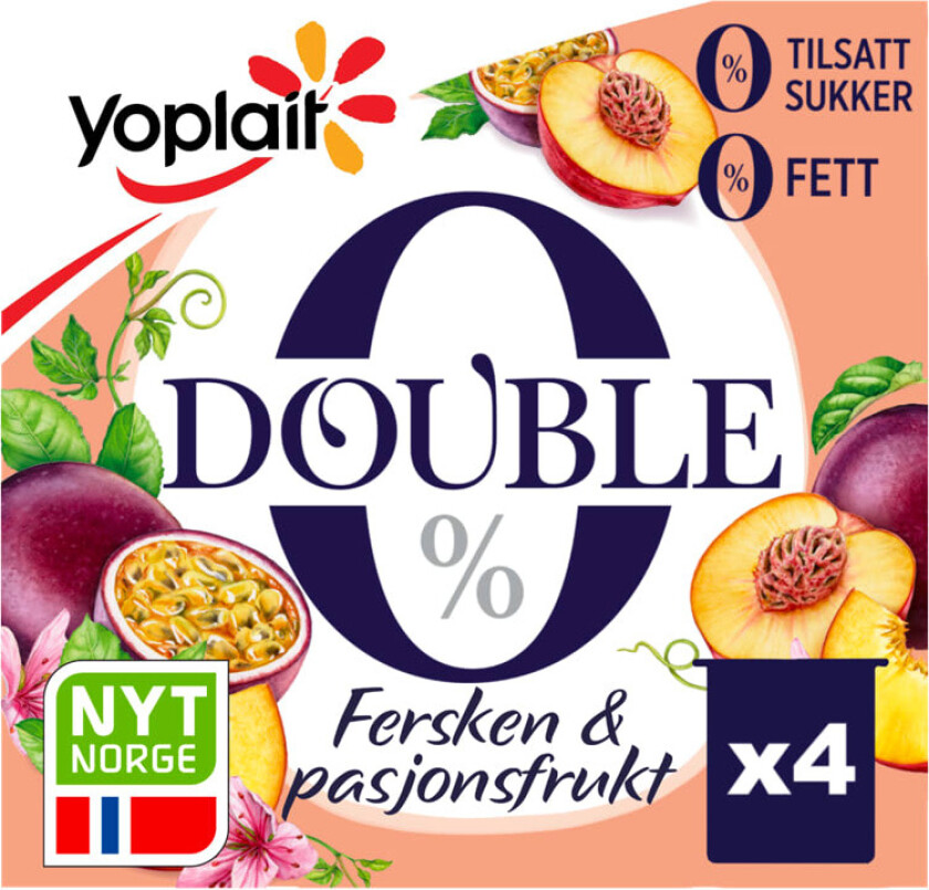 Yoplait 00% Fersken/Pasjon 4x125g
