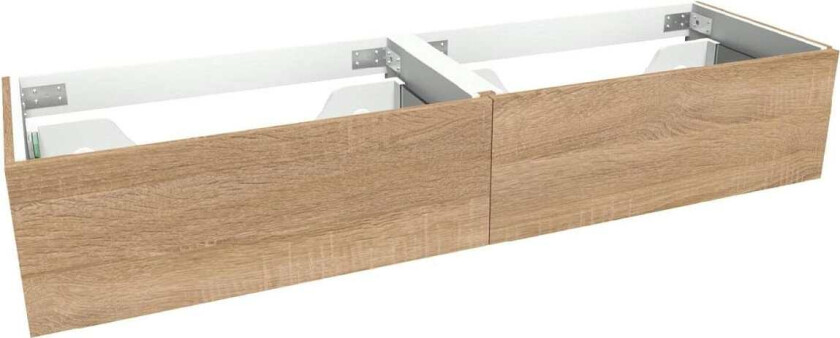 VikingBad Mie Demi Servantskap Slett dobbel - Lys Eik