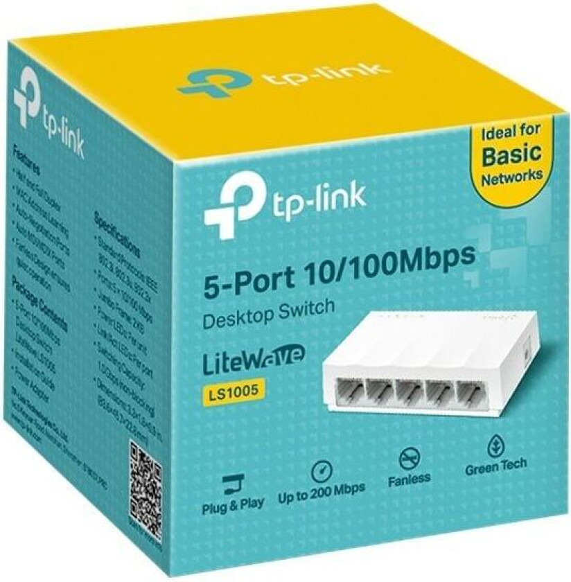 Bilde av LiteWave LS1005 5-Port 10/100Mbps Desktop Network Switch