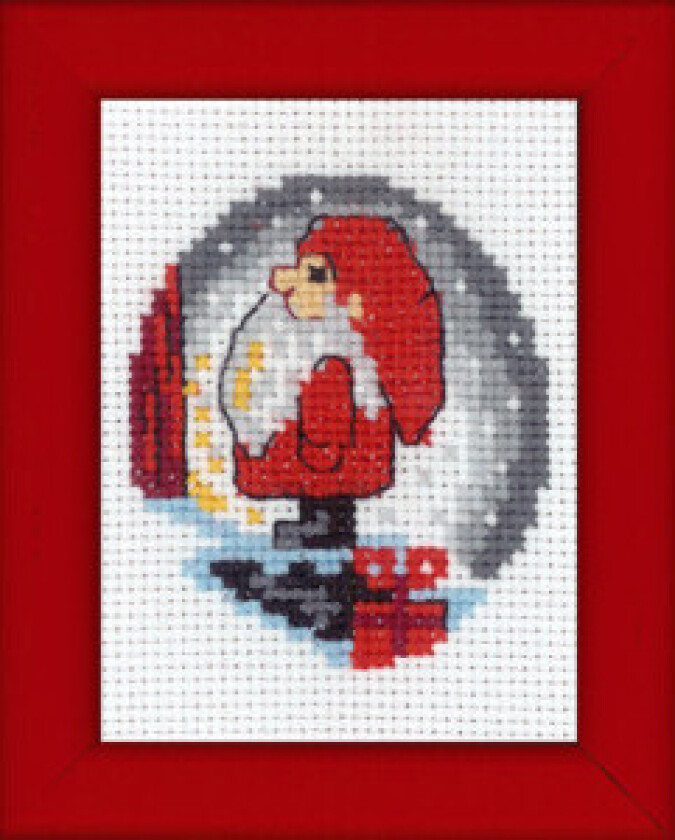 Broderisett Bilde Nisse på trapp 6x8cm