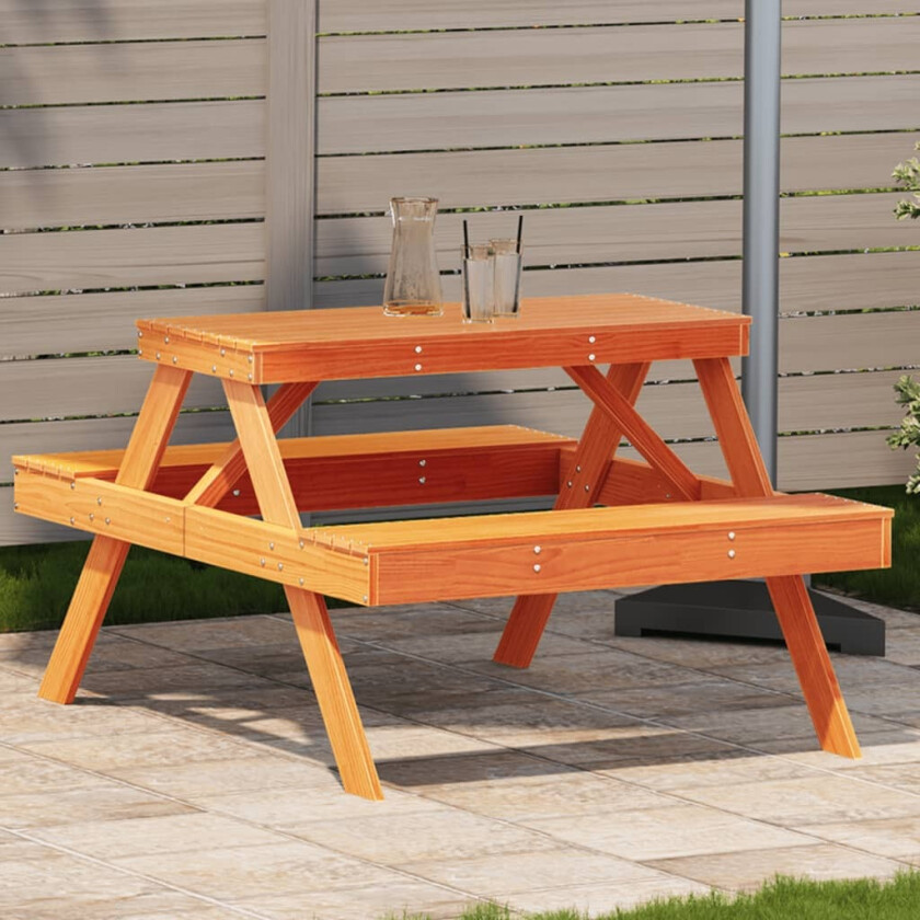 Bilde av Piknikbord voksbrun 105x134x75 cm heltre furu