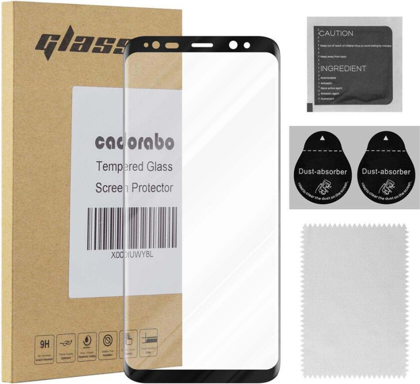 CADORABO Skjermbeskytter Skärmskyddtil til Samsung Galaxy S8 Herdet Skjermglass (Full Liming)