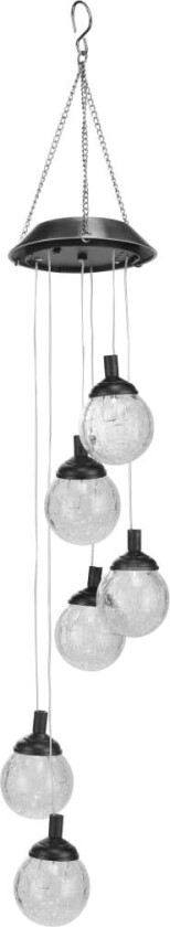 Soldrevet LED-dekorasjonslys knitret glass 6 lyspærer