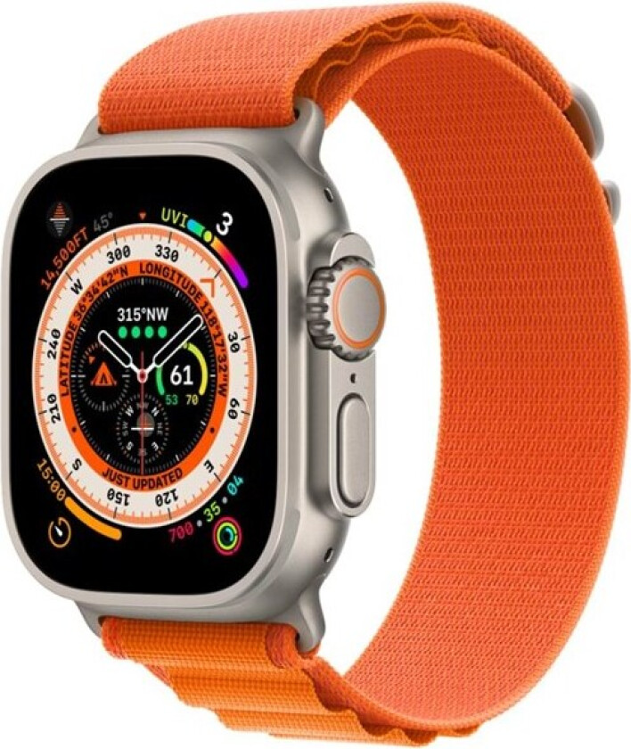 Watch Ultra GPS + Cellular 49mm Titanium Case with Orange Alpine Loop - Small