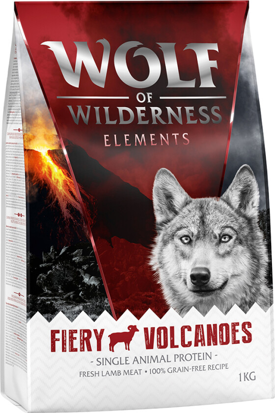 1 kg Wolf of Wilderness hundefôr til spesialpris! - Fiery Volcanoes - Lam (Monoprotein)