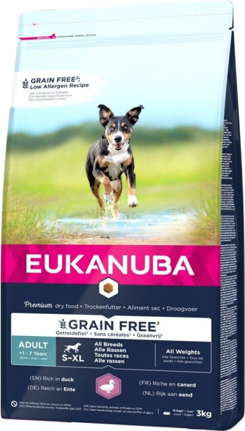 Eukanuba Dog Adult Grain Free All Breeds Duck (3 kg)