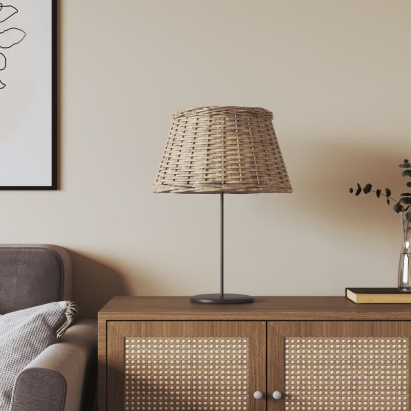 Lampeskjerm brun Ø50x30 cm flettet