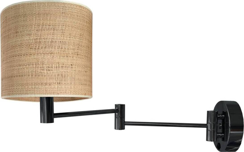 Vegglampe Solo, sylinder, lys jute