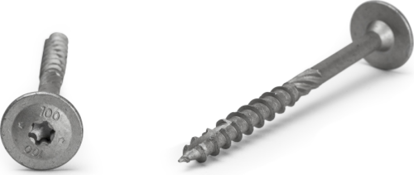 WAF 6 x 60 mm C3 utendørs skrue med skive/kuttespiss, T30, 100 stk.