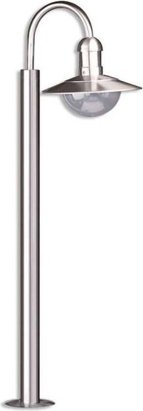 Buet gatelampe Damion av rustfritt stål