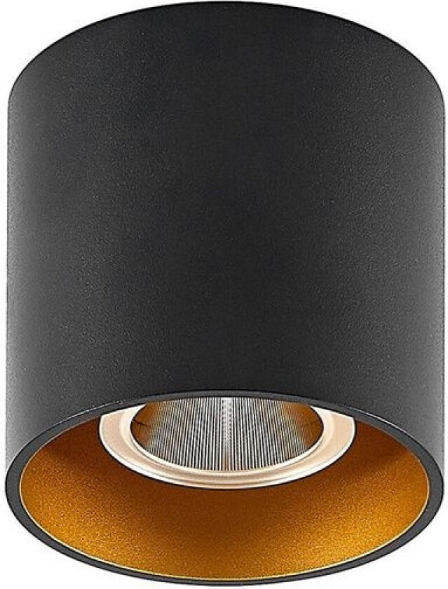 Zaki LED-taklampe, rund, svart