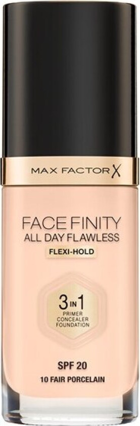 Facefinity All Day Flawless 3-In-1 Foundation - 10 Fair Porcelain 30 ml