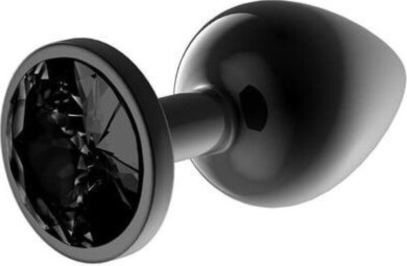 Metalic Butt Plug With Blackgem Jewel M