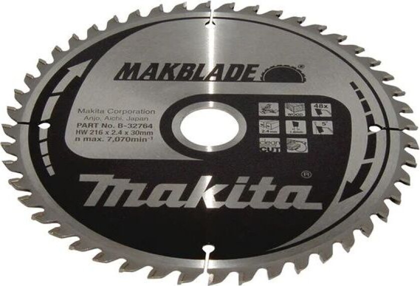 Sirkelsagblad 216x30x48t B-32764 Makblade Tre