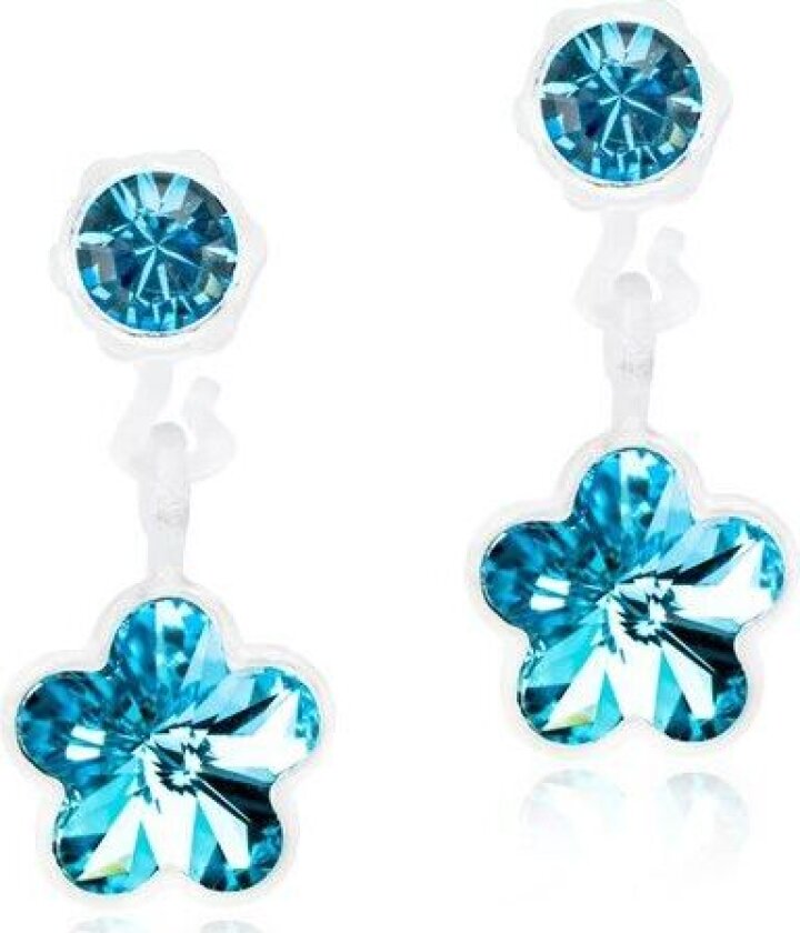 Medical Plastic Pendant Flower 4/6mm Aquamarine