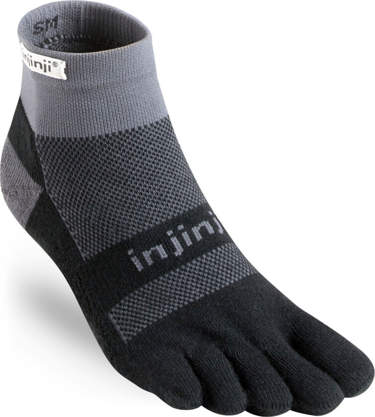 Men's Run Midweight Mini-Crew Black Gray S, Black Gray