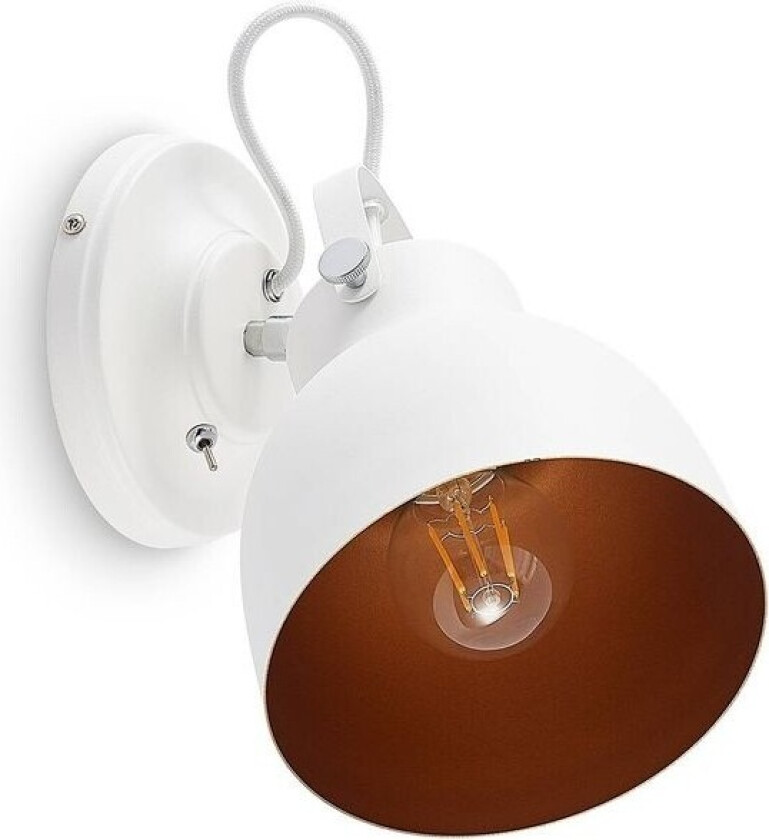 Adirta hvit metallvegglampe