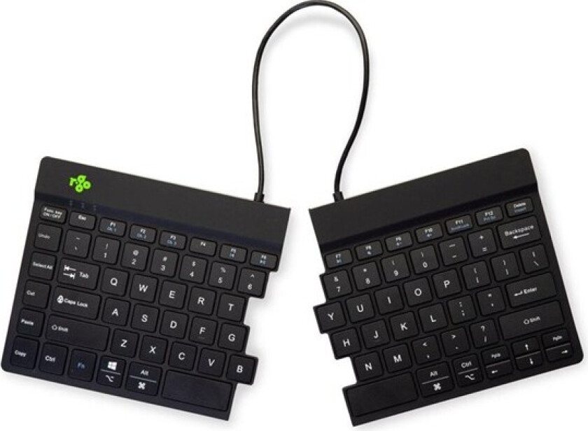 R-Go Split Break - keyboard - with integrated break indicator - QWERTY - US - black - Tastatur - Amerikansk Engelsk - Svart