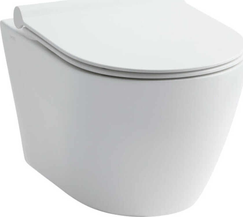 Studio vegghengt toalett, uten skyllekant, hvit