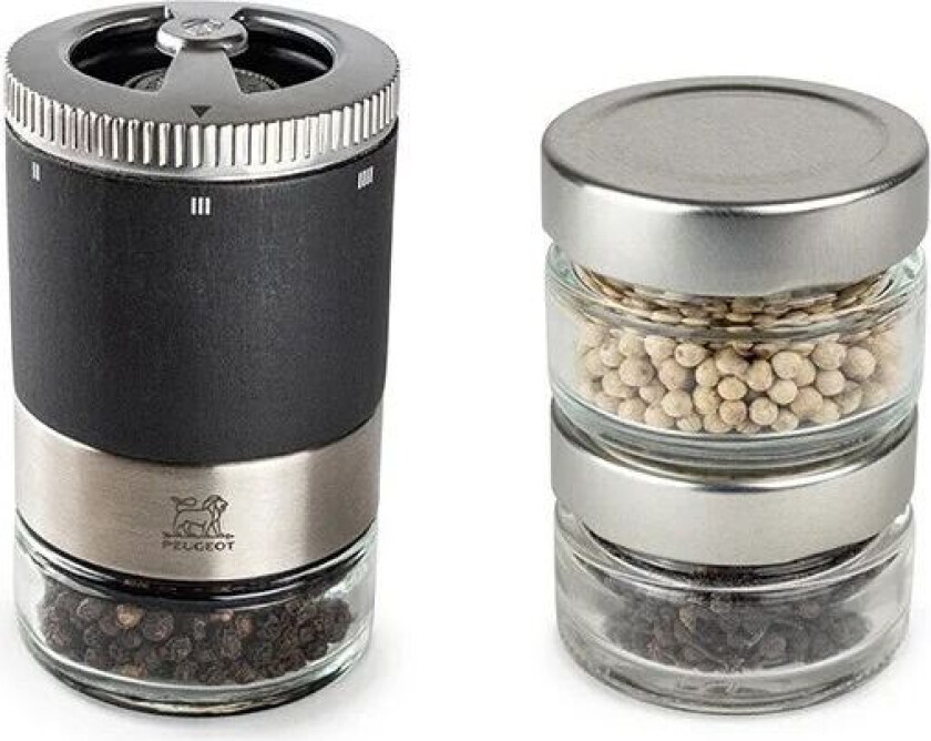 Maestro pepperkvern 11 cm + 3 typer pepper Graphite