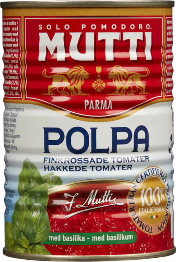 Tomater Knuste m/Basilikum 400g